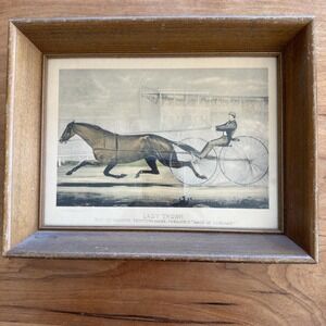 Antique Currier & Ives Lithograph "Lady Thorn" Trotting Horse c. 1860s